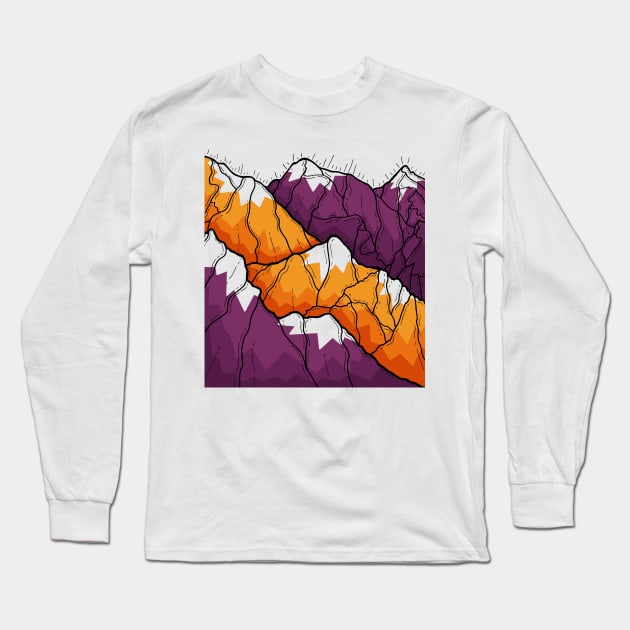 A peak of orange Long Sleeve T-Shirt by Swadeillustrations